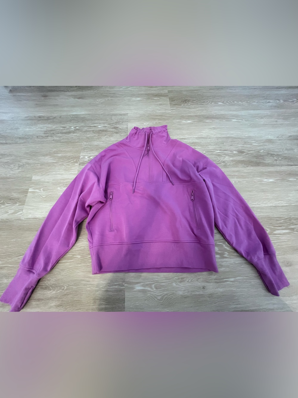 Old Navy Magenta Quarter-Zip Pullover Sweatshirt